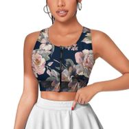 AILLOSA Activewear 3D Baskılı Desen YH-22 Askılı Kadın Atlet