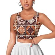 AILLOSA Activewear 3D Baskılı Desen YH-233 Askılı Kadın Atlet