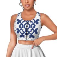 AILLOSA Activewear 3D Baskılı Desen YH-283 Askılı Kadın Atlet