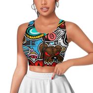 AILLOSA Activewear 3D Baskılı Desen YH-339 Askılı Kadın Atlet