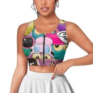 AILLOSA Activewear 3D Baskılı Desen YH-381 Askılı Kadın Atlet