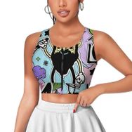 AILLOSA Activewear 3D Baskılı Desen YH-385 Askılı Kadın Atlet