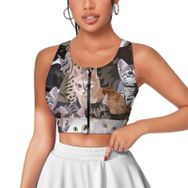 AILLOSA Activewear 3D Baskılı Desen YH-386 Askılı Kadın Atlet