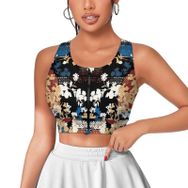 AILLOSA Activewear 3D Baskılı Desen YH-410 Askılı Kadın Atlet