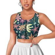 AILLOSA Activewear 3D Baskılı Desen YH-413 Askılı Kadın Atlet
