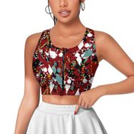 AILLOSA Activewear 3D Baskılı Desen YH-45 Askılı Kadın Atlet