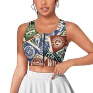 AILLOSA Activewear 3D Baskılı Desen YH-466 Askılı Kadın Atlet