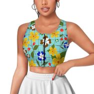 AILLOSA Activewear 3D Baskılı Desen YH-478 Askılı Kadın Atlet