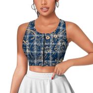AILLOSA Activewear 3D Baskılı Desen YH-483 Askılı Kadın Atlet
