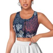 AILLOSA Activewear 3D Baskılı Desen YH-50 Askılı Kadın Atlet