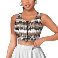 AILLOSA Activewear 3D Baskılı Desen YH-513 Askılı Kadın Atlet
