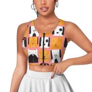 AILLOSA Activewear 3D Baskılı Desen YH-516 Askılı Kadın Atlet