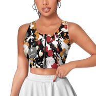 AILLOSA Activewear 3D Baskılı Desen YH-523 Askılı Kadın Atlet