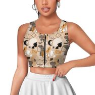 AILLOSA Activewear 3D Baskılı Desen YH-529 Askılı Kadın Atlet