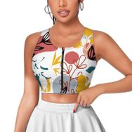 AILLOSA Activewear 3D Baskılı Desen YH-532 Askılı Kadın Atlet