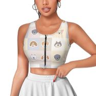 AILLOSA Activewear 3D Baskılı Desen YH-534 Askılı Kadın Atlet