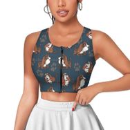 AILLOSA Activewear 3D Baskılı Desen YH-538 Askılı Kadın Atlet