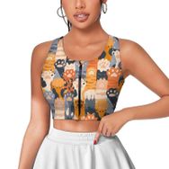 AILLOSA Activewear 3D Baskılı Desen YH-546 Askılı Kadın Atlet