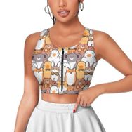 AILLOSA Activewear 3D Baskılı Desen YH-547 Askılı Kadın Atlet