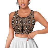 AILLOSA Activewear 3D Baskılı Desen YH-548 Askılı Kadın Atlet