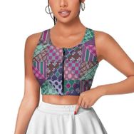 AILLOSA Activewear 3D Baskılı Desen YH-562 Askılı Kadın Atlet