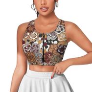 AILLOSA Activewear 3D Baskılı Desen YH-566 Askılı Kadın Atlet