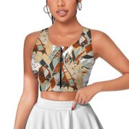AILLOSA Activewear 3D Baskılı Desen YH-585 Askılı Kadın Atlet