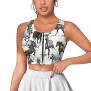 AILLOSA Activewear 3D Baskılı Desen YH-596 Askılı Kadın Atlet