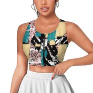 AILLOSA Activewear 3D Baskılı Desen YH-601 Askılı Kadın Atlet