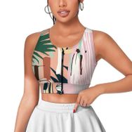 AILLOSA Activewear 3D Baskılı Desen YH-63 Askılı Kadın Atlet