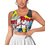 AILLOSA Activewear 3D Baskılı Desen YH-652 Askılı Kadın Atlet