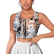 AILLOSA Activewear 3D Baskılı Desen YH-664 Askılı Kadın Atlet