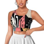 AILLOSA Activewear 3D Baskılı Desen YH-683 Askılı Kadın Atlet