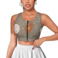 AILLOSA Activewear 3D Baskılı Desen YH-688 Askılı Kadın Atlet