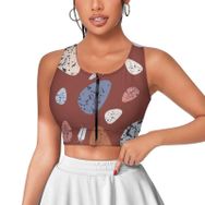 AILLOSA Activewear 3D Baskılı Desen YH-703 Askılı Kadın Atlet