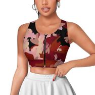 AILLOSA Activewear 3D Baskılı Desen YH-73 Askılı Kadın Atlet