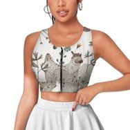 AILLOSA Activewear 3D Baskılı Desen YH-82 Askılı Kadın Atlet
