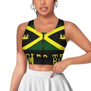 AILLOSA Activewear Tank-Top 3D Baskılı Desen Flag-107 Askılı Kadın Atlet