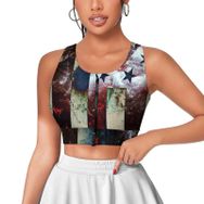 AILLOSA Activewear Tank-Top 3D Baskılı Desen Flag-108 Askılı Kadın Atlet