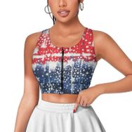AILLOSA Activewear Tank-Top 3D Baskılı Desen Flag-111 Askılı Kadın Atlet