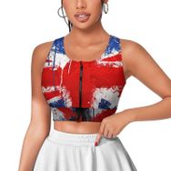 AILLOSA Activewear Tank-Top 3D Baskılı Desen Flag-115 Askılı Kadın Atlet