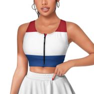 AILLOSA Activewear Tank-Top 3D Baskılı Desen Flag-12 Askılı Kadın Atlet