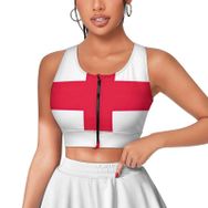 AILLOSA Activewear Tank Top 3D Baskılı Desen Flag-140 Askılı Kadın Atlet