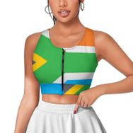 AILLOSA Activewear Tank Top 3D Baskılı Desen Flag-144 Askılı Kadın Atlet