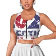 AILLOSA Activewear Tank Top 3D Baskılı Desen Flag-162 Askılı Kadın Atlet