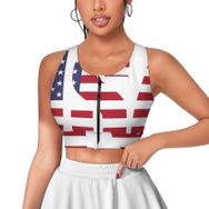 AILLOSA Activewear Tank Top 3D Baskılı Desen Flag-164 Askılı Kadın Atlet