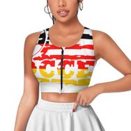 AILLOSA Activewear Tank Top 3D Baskılı Desen Flag-168 Askılı Kadın Atlet