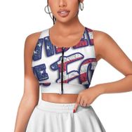 AILLOSA Activewear Tank Top 3D Baskılı Desen Flag-18 Askılı Kadın Atlet
