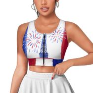 AILLOSA Activewear Tank Top 3D Baskılı Desen Flag-183 Askılı Kadın Atlet