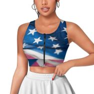 AILLOSA Activewear Tank Top 3D Baskılı Desen Flag-27 Askılı Kadın Atlet